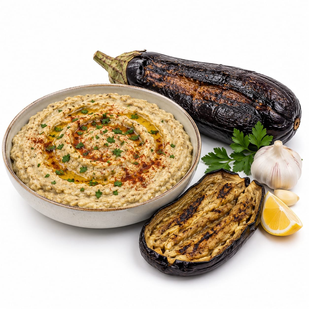 الباذنجان المشوي المجمد